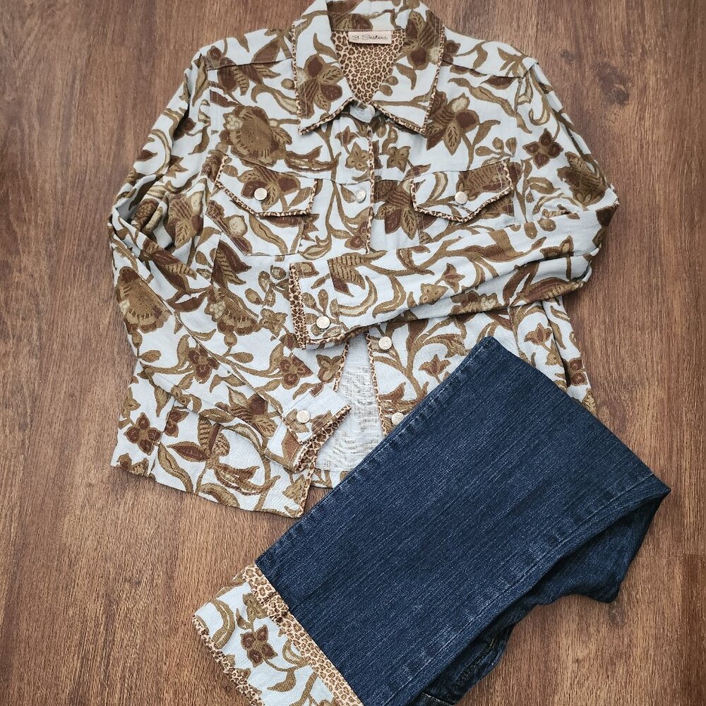 3 Sisters Shirt Jacket and jeans